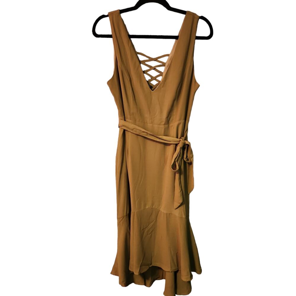NWT WonderLust LA Olive Green Back Crisscross Design Size Large